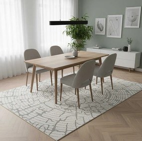TZ Sivý obdĺžnikový koberec Strado Polo Star so vzorom dreva Rozmer: 140x200 cm