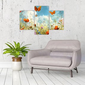 Obraz - Motýle na letnej lúke (90x60 cm)