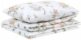 Detské bavlnené obliečky do postieľky 135x100 cm BABYMAM PREMIUM - Africké zvieratká