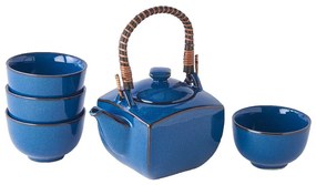 5-dielny modrý čajový set z keramiky MIJ