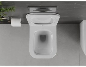 Mexen Madox, Rimless závesná wc misa 515x365x350 mm s pomaly padajúcim sedátkom SLIM z duroplastu, biela, 30154000