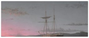 Obraz - Fitz Henry Lane, Lumber Schooners at Evening on Penobscot Bay, reprodukcia (120x50 cm)
