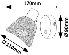 Rabalux 73005 - Nástenné bodové svietidlo FARELIA 1xE14/10W/230V