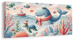 Obraz veľryba a korytnačka v oceáne