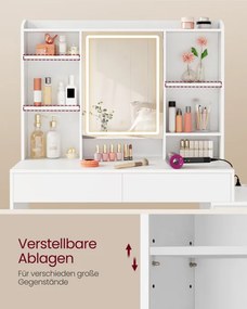 Toaletný stolík so zrkadlom a LED osvetlením RDT644WB01