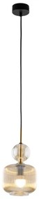Luster na lanku SOPHIA 1xE14/10W/230V čierna/dymová béžová
