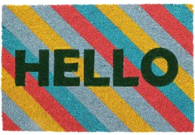 Kokosová rohožka Hello colour, 39 x 59 cm