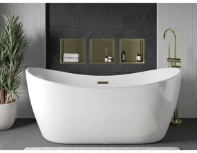 Mexen X-Wall-R, polička na zapustenie na obklad s golierom 30 x 30 cm, zlatá lesklá, 1950303010