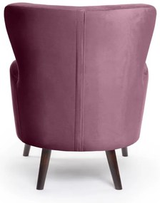 Fialové zamatové kreslo ušiak Noemye – Bonami Selection