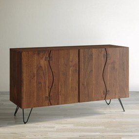 Komoda Avola 137 cm z masívu čierna/orech