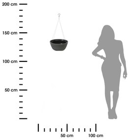 PLASTOVÝ KVETINÁČ FANCY 15X30 CM ANTRACITOVÁ