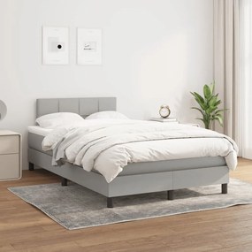 Boxspring posteľ s matracom bledosivá 120x200 cm látka 3140041