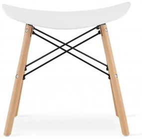 Set troch taburetiek KORFU - biele (hnedé nohy) (3ks)