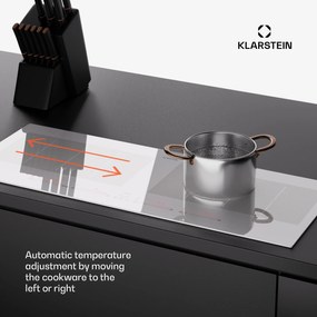 Klarstein Masterzone 90 Slim Flex, indukčná varná doska, max. 7200 W, vstavaná, 4 zóny, 2 Flex zóny, technológia ThermoBoost, Smart Flex