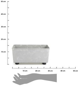 PLASTOVÝ KVETINÁČ SALVIA 28,5X17 CM IMITÁCIA BETÓNU SIVÁ