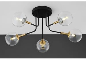 Jupiter 2040 - Luster na tyči BURANO 5xG9/10W/230V čierna/zlatá/číra