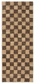 Ferm Living Vlnený behúň Check Coffee/Natural 70 × 180 cm