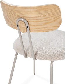 Béžová/v prírodnej farbe čalúnená jedálenská stolička Olimpia – MOME