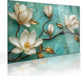 Sklenený obraz - 3D magnólia (70x50 cm)