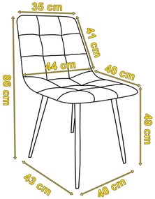Jedálenská stolička DENVER zamatová, čierna / tmavozelená