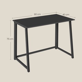 Set do pracovne ZARIMO stôl 80x40 cm čierny + kreslo AVOLA VELVET vínové