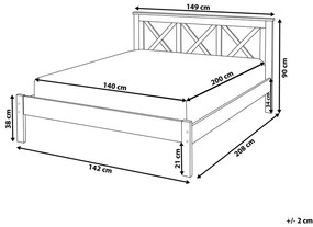 Manželská posteľ 140 cm TANTE (s roštom) (biela). Vlastná spoľahlivá doprava až k Vám domov. 1007533