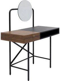 Elegantný toaletný stolík VELDER 103x112 cm čierny, orechové drevo