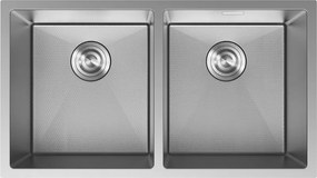 Mexen Binox, 2-komorový nerezový drez 800 x 450 mm, brúsena oceľ, vzor voština, 6421802000-01HC