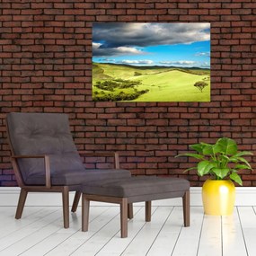 Obraz - Zelená krajina s pahorkami (90x60 cm)