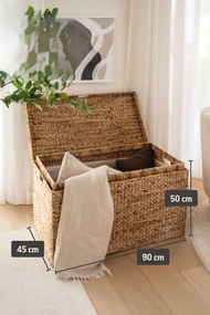 Truhla BIG, šírka 90 cm, vodný hyacint, natur