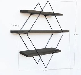 Nástenná polica 60x60 cm smrek