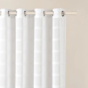 Kvalitná biela záclona Maura so zavesením na kruhy 140 x 280 cm