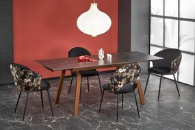 Rozkladací jedálenský stôl 140-200 cm Leta (mramor čierny + orech) (pre 6 8 osôb). Vlastná spoľahlivá doprava až k Vám domov. 1049564