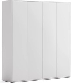 Kancelárska spisová skriňa BLOCK, 4× dvere, 1600 × 400 × 1748 mm, biela