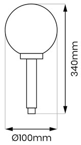 Exteriérové zapichovacie svietidlo, 1x biele plastové tienidlo
