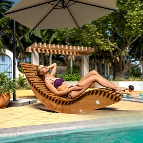 Casaria Hojdacie lehátko BALI, 155x60x93cm, prírodná hnedá