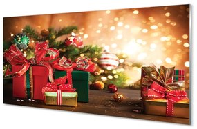 Obraz na akrylátovom skle Darčeky vianočné ozdoby svetla 120x60 cm