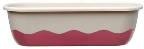 Plastia Samozavlažovací truhlík Mareta 60 cm, biela + vínová