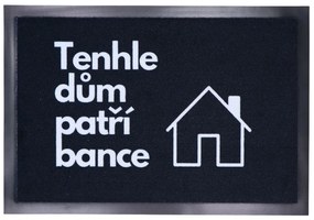 Rohožka Tento dom patrí banke 40x60 cm, 40x60, čierna, Mercury Flooring