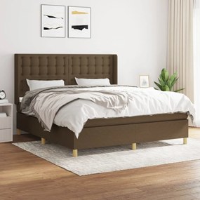 Boxspring posteľ s matracom tmavohnedá 180x200 cm látka 3132332