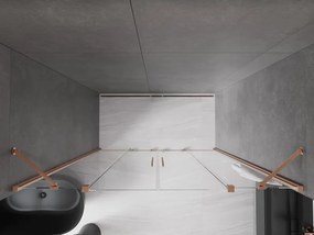 Mexen Velar Duo, posuvné dvere do otvoru 170x200 cm, 8mm číre sklo, medená matná, 871-170-000-02-65