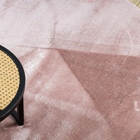 Dywany Łuszczów, Kusový koberec Visco Rabbit Pink 8 kruh, 120x120 (priemer) kruh, ružová, detská izba