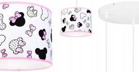 Detské závesné svietidlo Minnie, 3x textilné tienidlo so vzorom, o