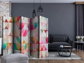 Paraván - Rainbow Triangles II [Room Dividers] Veľkosť: 225x172, Verzia: Jednostranný