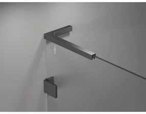 Mexen Lunar-F L, skladací sprchový kút ľavý 95 x 90 cm, 8mm číre sklo, grafitový profil, 836L-095-090-95-00-L