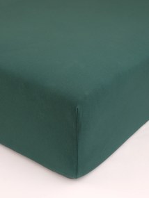 Jersey prostěradlo s elastanem 140 × 200 cm – tmavě zelené