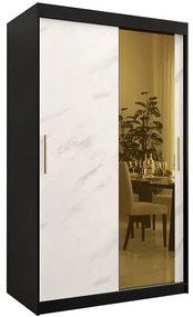 Skriňa Platinum T2 120 čierna marmur/biely