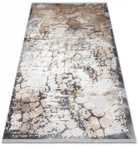 Moderný koberec LUCE 74 Dlažba tehla vintage - Štrukturálny sivá / horčica Veľkosť: 77x150 cm