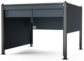 Pantheon Cortina pergola 3x3 m, odolná voči poveternostným vplyvom, hliník, prášková farba, rolety