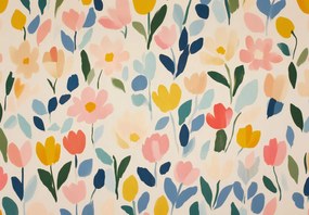 Fototapeta - Veselý kvetinový vzor (147x102 cm)